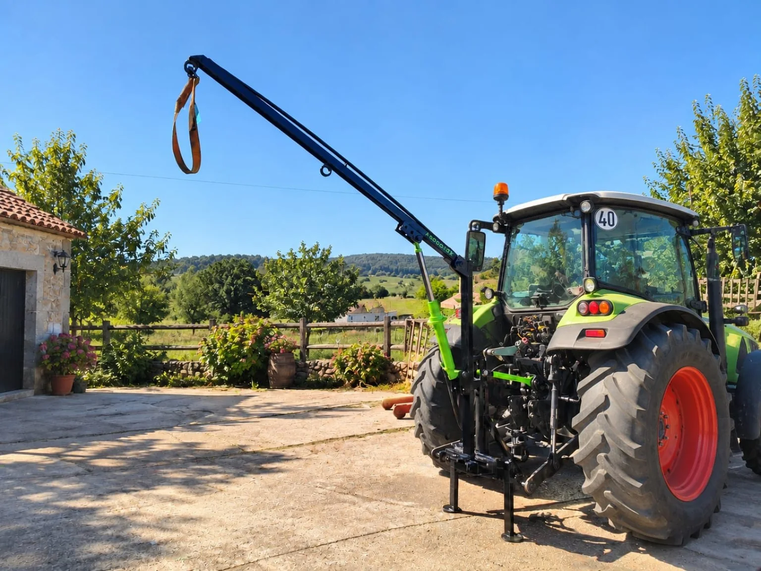 Pluma hidráulica AGRO-FOX para tractor